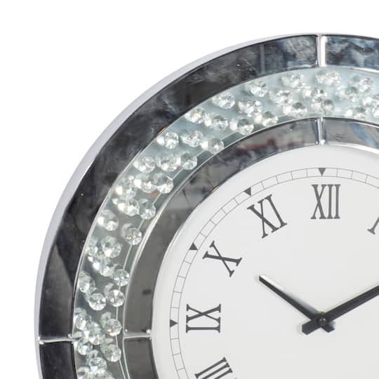 20" White Wood Glam Wall Clock